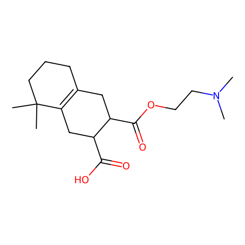 3-((2-(dimethylamino)ethoxy)carbonyl)-8,8-dimethyl-1,2,3,4,5,6,7,8-octahydronaphthalene-2-carboxylic acid structure