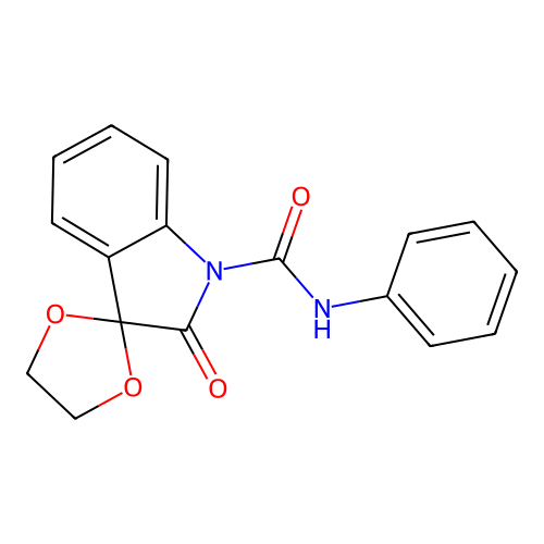 2'-oxo-N-phenylspiro[[1,3]dioxolane-2,3'-indoline]-1'-carboxamide structure