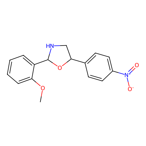 2-(2-Methoxyphenyl)-5-(4-nitrophenyl)-1,3-oxazolidine structure