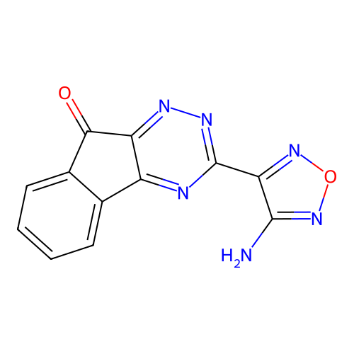 3-(4-Amino-1,2,5-oxadiazol-3-yl)indeno[3,2-e]1,2,4-triazin-9-one structure