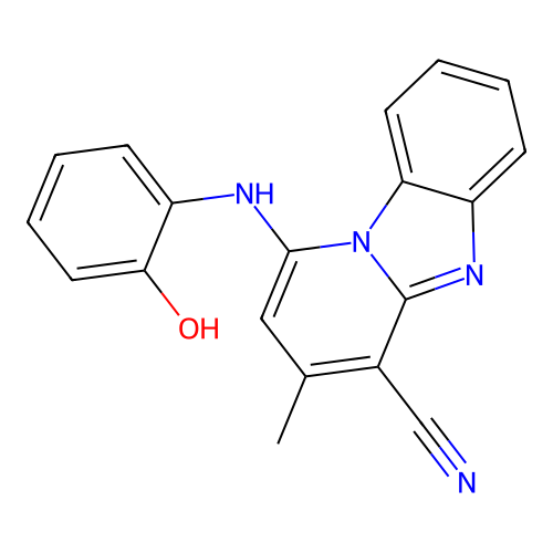 1-(2-Hydroxyanilino)-3-methylpyrido[1,2-a]benzimidazole-4-carbonitrile structure