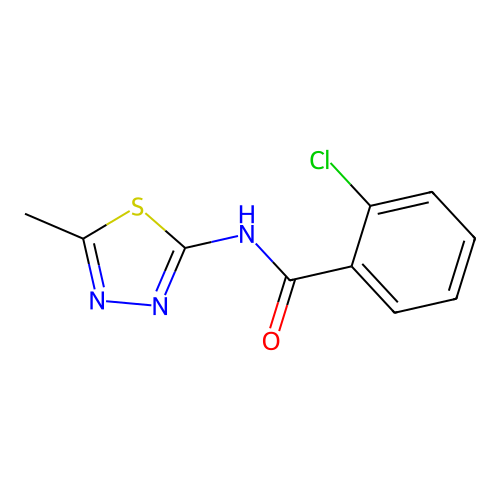 2-chloro-N-(5-methyl-1,3,4-thiadiazol-2-yl)benzamide structure
