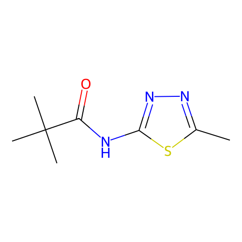2,2-dimethyl-N-(5-methyl-1,3,4-thiadiazol-2-yl)propanamide structure