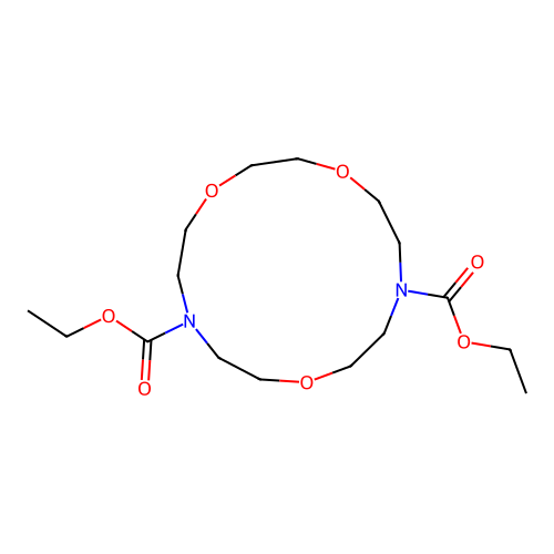 Diethyl 1,4,10-trioxa-7,13-diazacyclopentadecane-7,13-dicarboxylate structure
