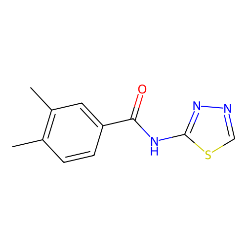 3,4-dimethyl-N-(1,3,4-thiadiazol-2-yl)benzamide structure
