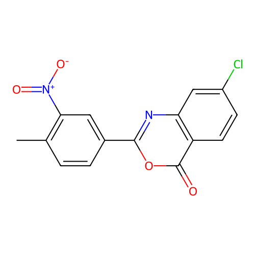 7-chloro-2-(4-methyl-3-nitrophenyl)-4H-3,1-benzoxazin-4-one structure