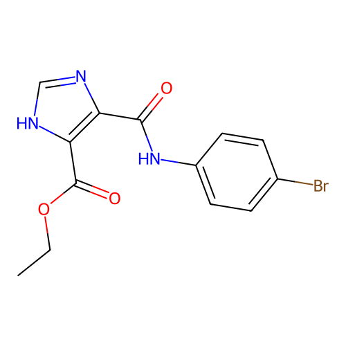 ethyl 4-((4-bromophenyl)carbamoyl)-1H-imidazole-5-carboxylate structure