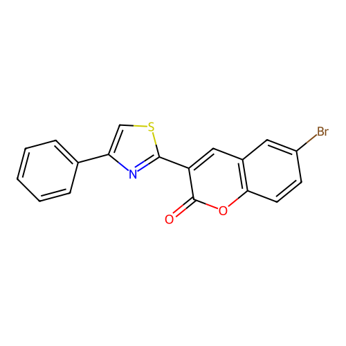 6-bromo-3-(4-phenyl-1,3-thiazol-2-yl)-2H-chromen-2-one structure