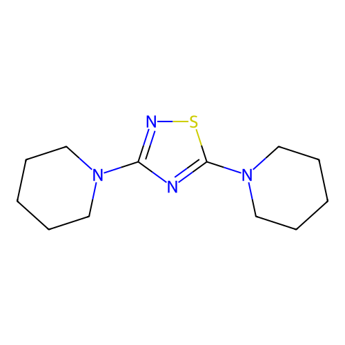 1-(3-(1-Piperidinyl)-1,2,4-thiadiazol-5-yl)piperidine structure
