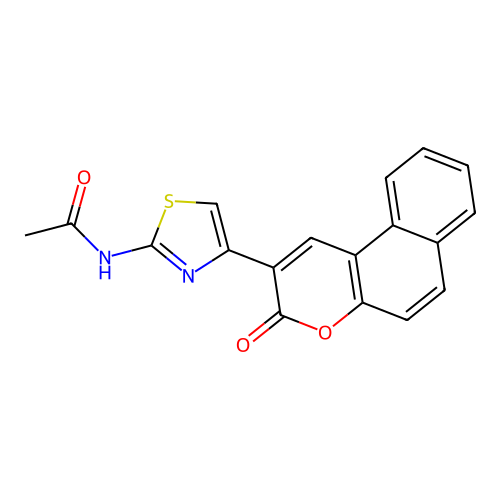 N-[4-(3-oxobenzo[f]chromen-2-yl)-1,3-thiazol-2-yl]acetamide structure