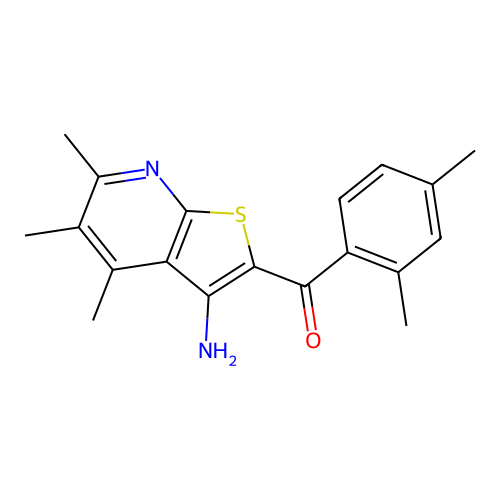 (3-Amino-4,5,6-trimethylthieno[2,3-b]pyridin-2-yl)(2,4-dimethylphenyl)methanone structure