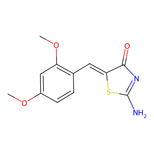 2-Amino-5-[(2,4-dimethoxyphenyl)methylidene]-1,3-thiazol-4-one structure