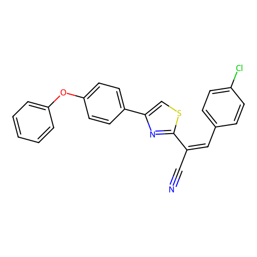 (Z)-3-(4-chlorophenyl)-2-(4-(4-phenoxyphenyl)thiazol-2-yl)acrylonitrile structure