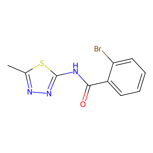 2-bromo-N-(5-methyl-1,3,4-thiadiazol-2-yl)benzamide structure