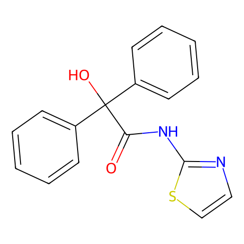 2-hydroxy-2,2-diphenyl-N-(1,3-thiazol-2-yl)acetamide structure