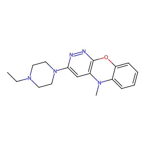 3-(4-Ethyl-1-piperazinyl)-5-methylpyridazino[3,4-b][1,4]benzoxazine structure