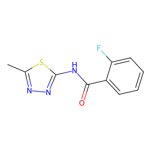 2-fluoro-N-(5-methyl-1,3,4-thiadiazol-2-yl)benzamide structure