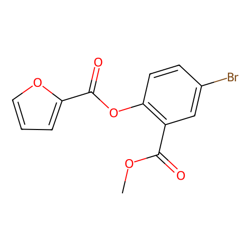 (4-Bromo-2-methoxycarbonylphenyl) furan-2-carboxylate structure