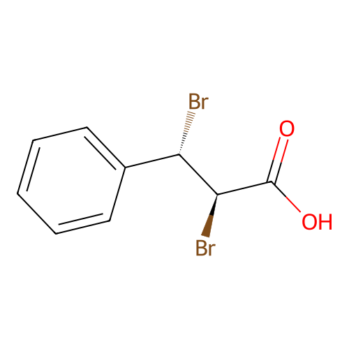 (2R,3S)-2,3-dibromo-3-phenylpropanoic acid structure