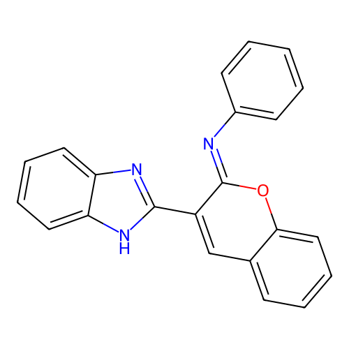 N-[(2Z)-3-(1H-benzimidazol-2-yl)-2H-chromen-2-ylidene]aniline structure