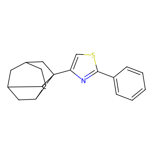 2-Phenyl-4-(tricyclo[4.3.1.1~3,8~]undec-1-yl)-1,3-thiazole structure