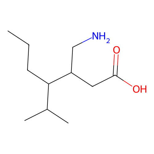 3-(Aminomethyl)-4-isopropylheptanoic acid structure