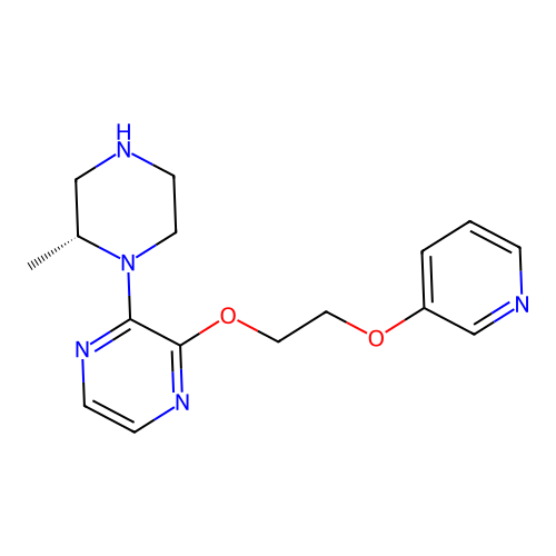 (2R)-methyl-1-{3-[2-(3-pyridinyloxy)ethoxy]-2-pyrazinyl}piperazine structure