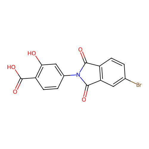 4-(5-bromo-1,3-dioxo-1,3-dihydro-2H-isoindol-2-yl)-2-hydroxybenzoic acid structure