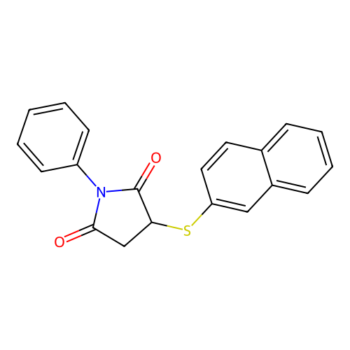 3-(Naphthalen-2-ylsulfanyl)-1-phenylpyrrolidine-2,5-dione structure