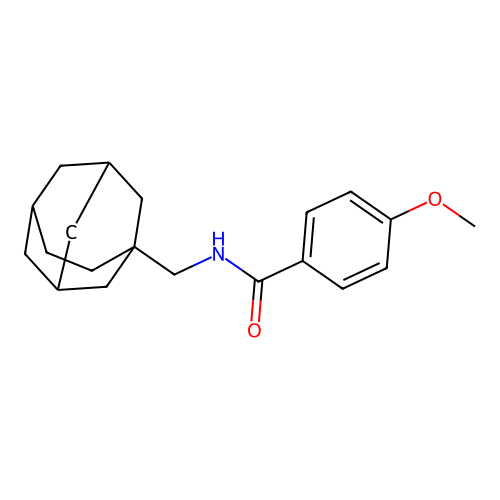 4-methoxy-N-(tricyclo[4.3.1.1~3,8~]undec-3-ylmethyl)benzamide structure