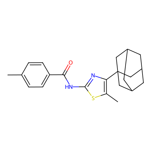 N-[4-(1-adamantyl)-5-methyl-1,3-thiazol-2-yl]-4-methylbenzamide structure