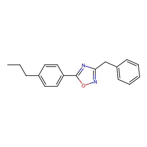 3-Benzyl-5-(4-propylphenyl)-1,2,4-oxadiazole structure