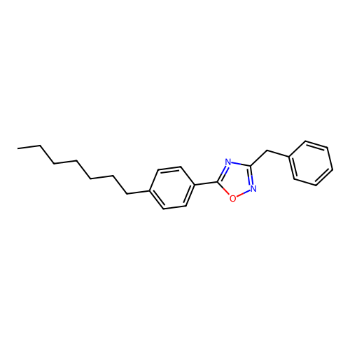3-Benzyl-5-(4-heptylphenyl)-1,2,4-oxadiazole structure