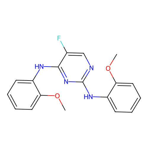 5-fluoro-N,N'-bis(2-methoxyphenyl)pyrimidine-2,4-diamine structure