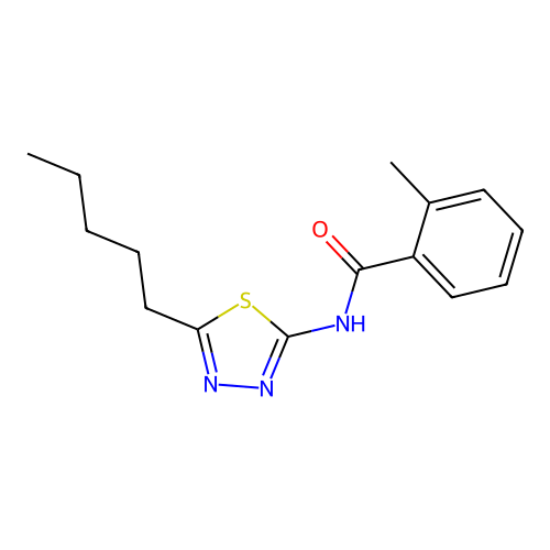 2-methyl-N-(5-pentyl-1,3,4-thiadiazol-2-yl)benzamide structure
