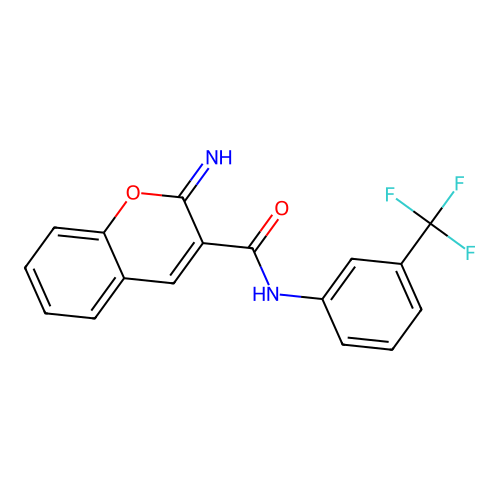 2-imino-N-[3-(trifluoromethyl)phenyl]-2H-chromene-3-carboxamide structure