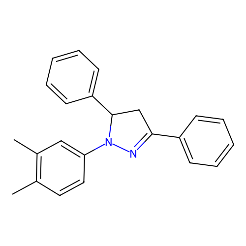1-(3,4-dimethylphenyl)-3,5-diphenyl-4,5-dihydro-1H-pyrazole structure