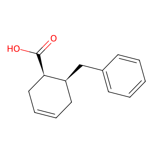 (1R,6R)-6-benzylcyclohex-3-enecarboxylic acid structure