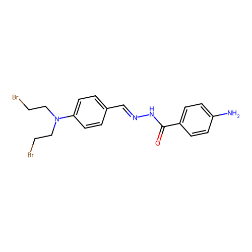 Benzoic acid, [p-[bis(2-bromoethyl)amino]benzylidene]hydrazide structure