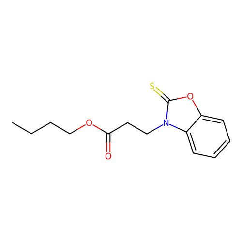 3-(2-Thioxo-benzooxazol-3-yl)-propionic acid butyl ester structure