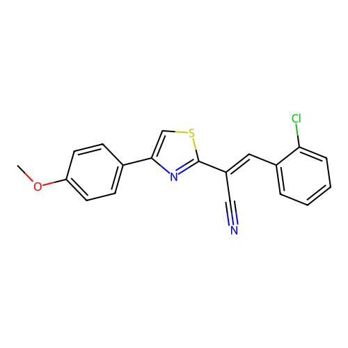 3-(2-Chloro-phenyl)-2-(4-(4-methoxy-phenyl)-thiazol-2-YL)-acrylonitrile structure