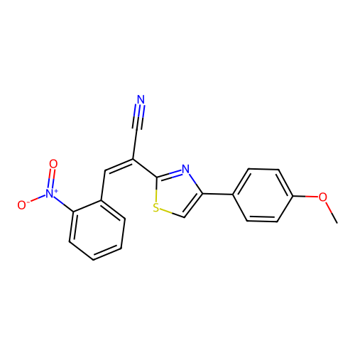 (2Z)-2-[4-(4-methoxyphenyl)-1,3-thiazol-2-yl]-3-(2-nitrophenyl)prop-2-enenitrile structure