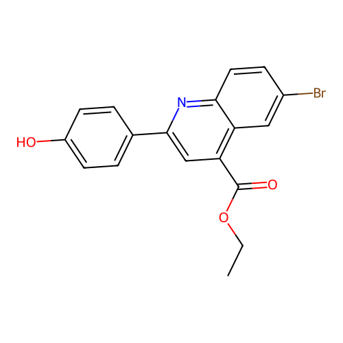 Ethyl 6-bromo-2-(4-hydroxyphenyl)quinoline-4-carboxylate structure