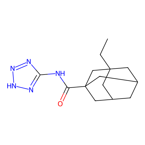 3-ethyl-N-(2H-tetrazol-5-yl)-1-adamantanecarboxamide structure
