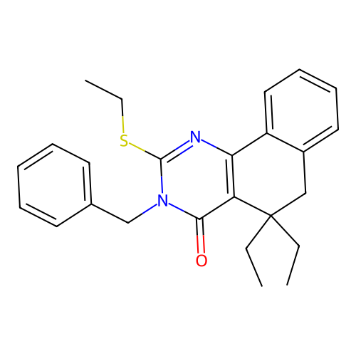 5,5-Diethyl-2-ethylthio-3-benzyl-3,5,6-trihydrobenzo[h]quinazolin-4-one structure