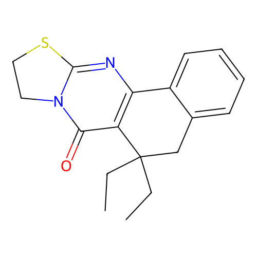 6,6-diethyl-5,6,9,10-tetrahydro-7H-benzo[h][1,3]thiazolo[2,3-b]quinazolin-7-one structure