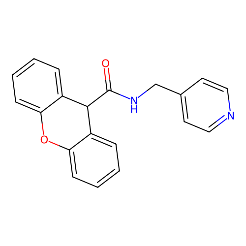N-(pyridin-4-ylmethyl)-9H-xanthene-9-carboxamide structure