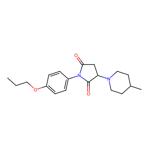 3-(4-Methylpiperidin-1-yl)-1-(4-propoxyphenyl)pyrrolidine-2,5-dione structure