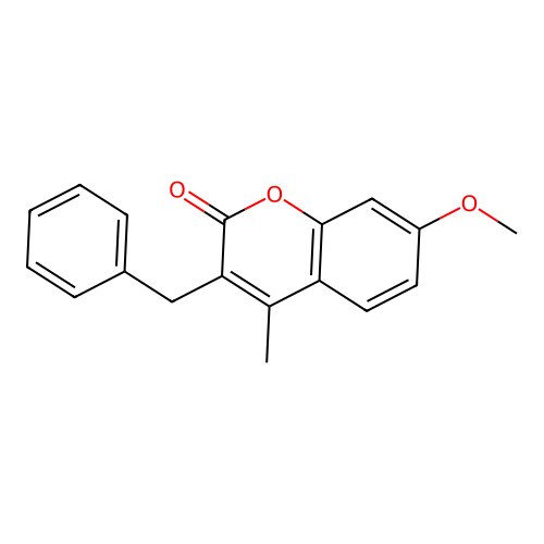 3-benzyl-7-methoxy-4-methyl-2H-chromen-2-one structure