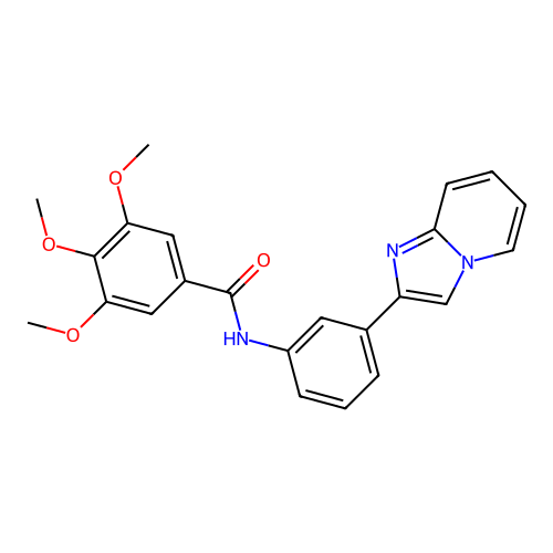 N-(3-imidazo[1,2-a]pyridin-2-ylphenyl)-3,4,5-trimethoxybenzamide structure